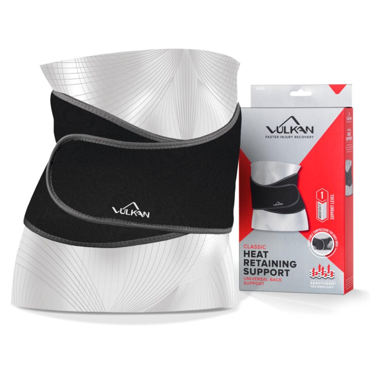 Vulkan Vulkan Black Neoprene Back Support (3023) - One Size - Image 1