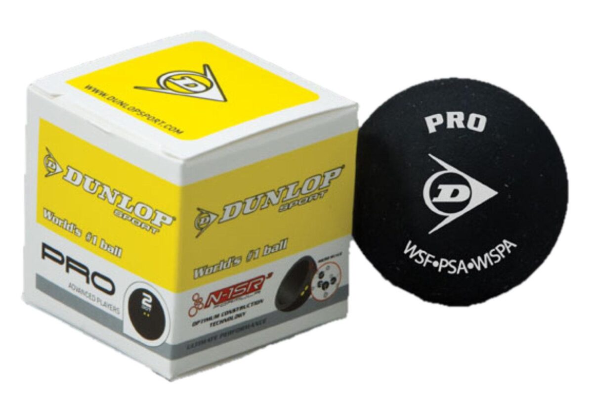 Dunlop / Slazenger Squash Balls Dunlop Pro (2 X Yellow Dot) - Image 1