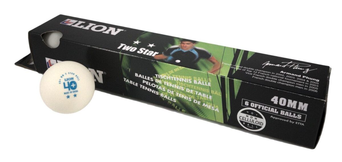 Lion Table Tennis Balls Lion 2* White - Image 1