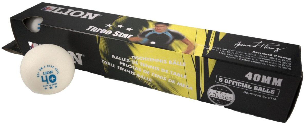 Lion Table Tennis Balls Lion 3* White - Image 1